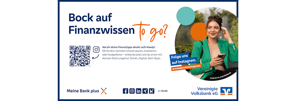 Anzeige der Volksbank Ostlippe: Bock auf Finanzwissen to go
